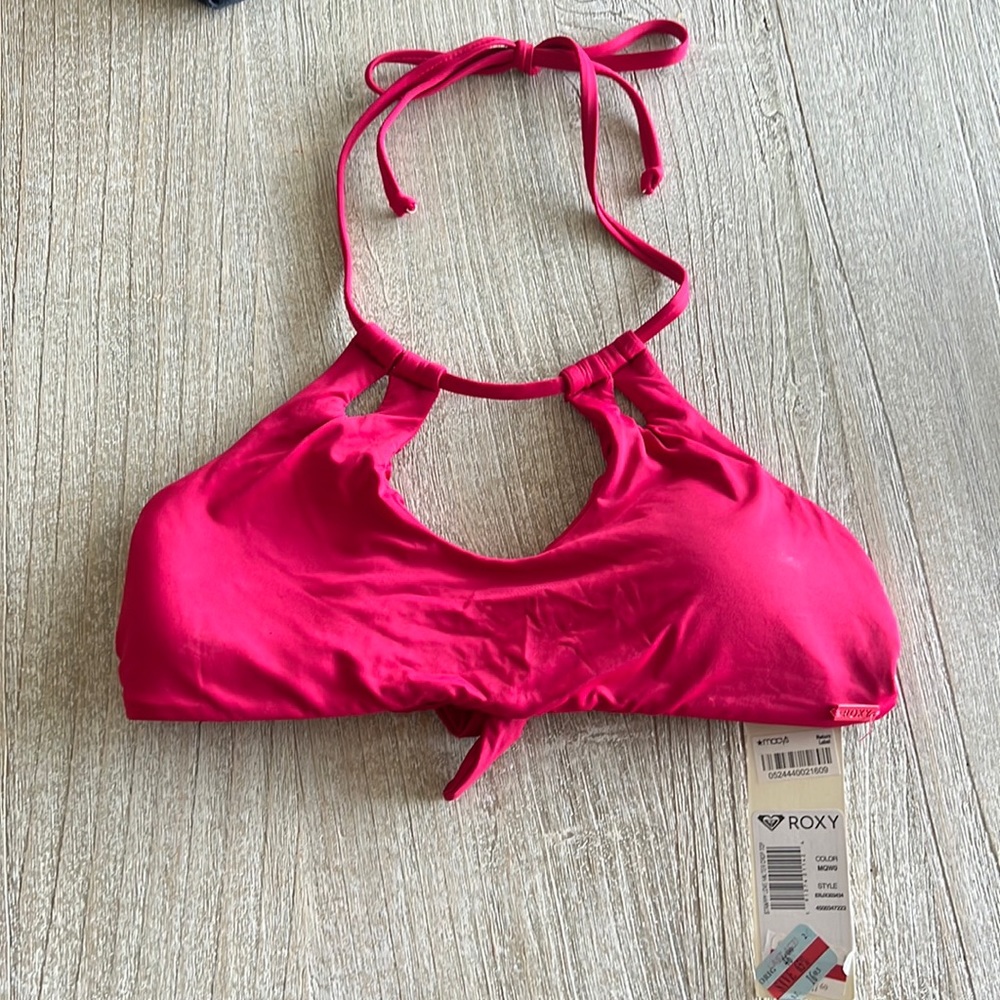 NWT Red Roxy Bikini Top